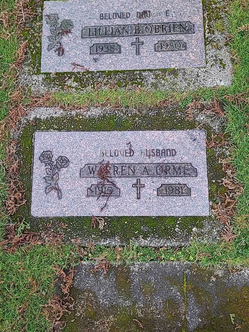 Warren A. Orme's grave. Photo 3