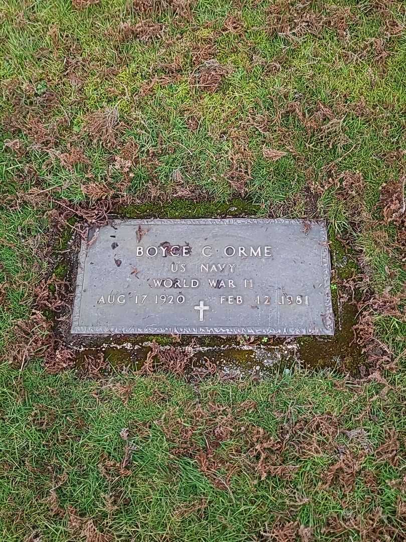 Boyce C. Orme's grave. Photo 1