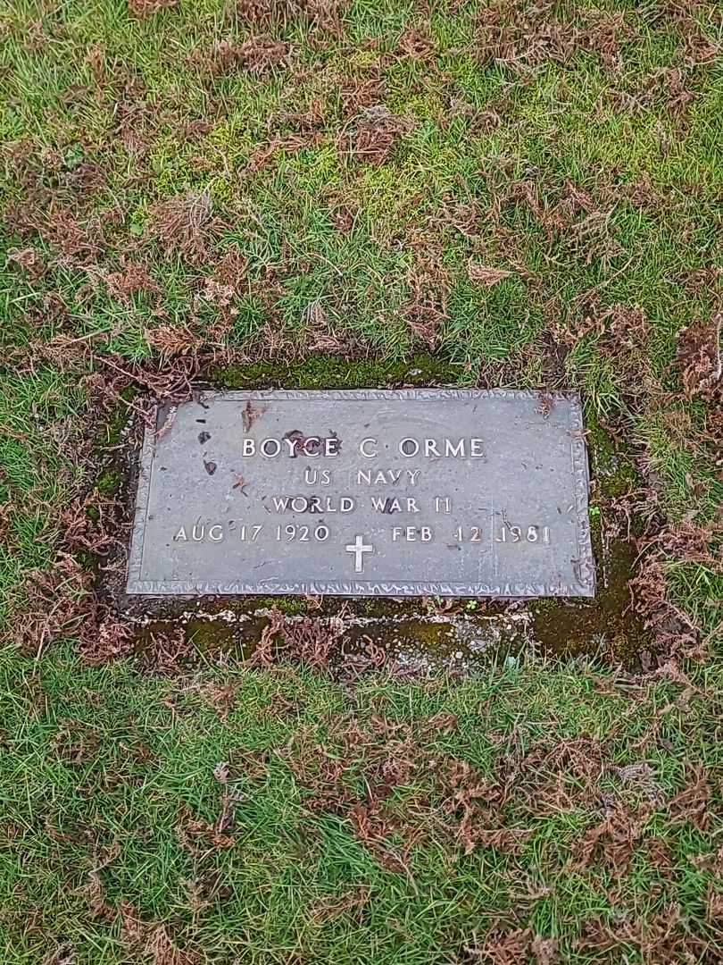 Boyce C. Orme's grave. Photo 2