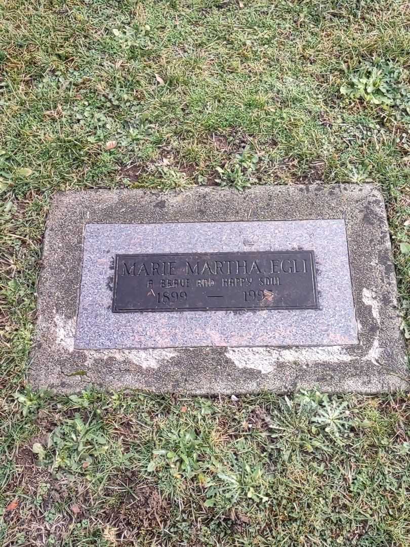 Marie Martha Egli's grave. Photo 1