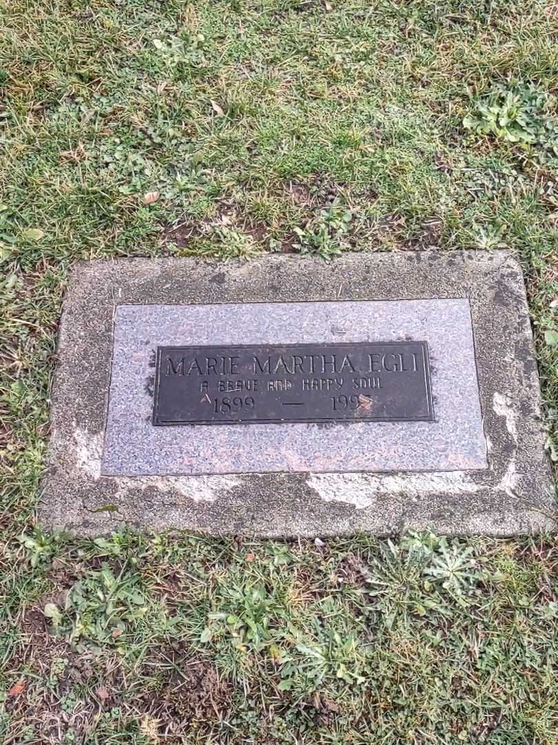 Marie Martha Egli's grave. Photo 2