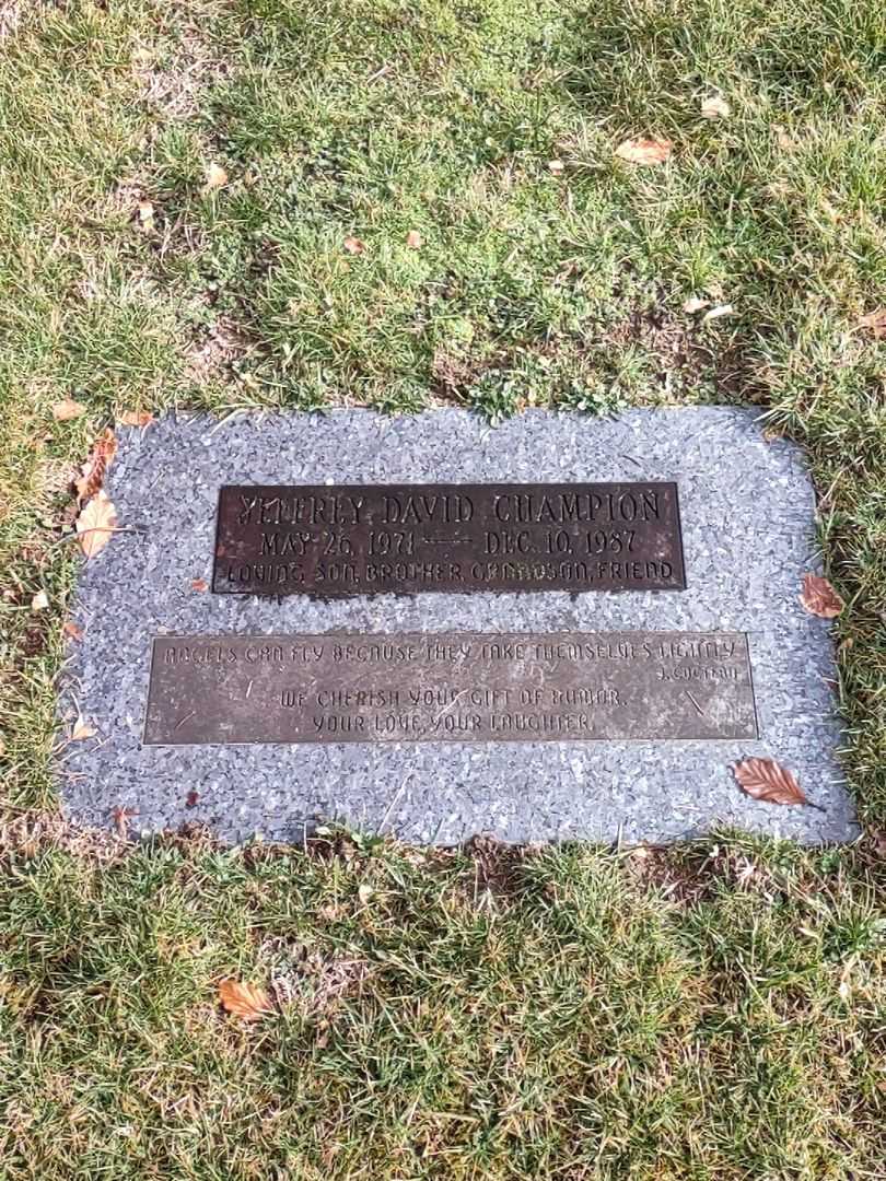 Jeffrey David Champion's grave. Photo 1
