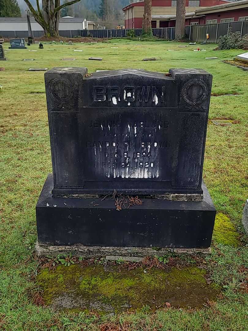 Jennie Naslund Brown's grave. Photo 1