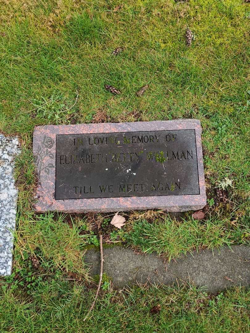 Elizabeth Betty Wellman's grave. Photo 1