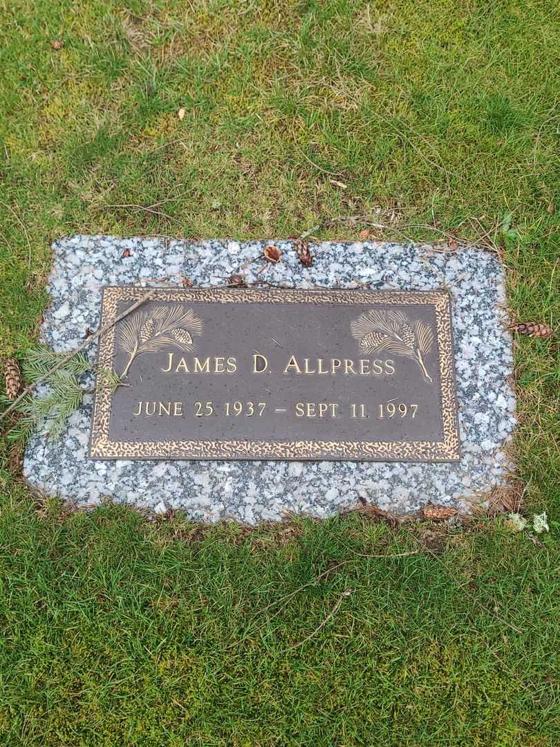 James D. Allpress's grave. Photo 1
