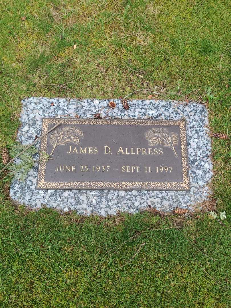 James D. Allpress's grave. Photo 2