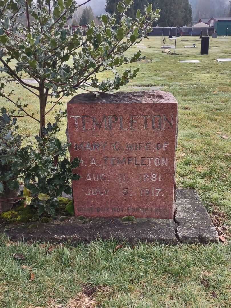 Mary C. Templeton's grave. Photo 2