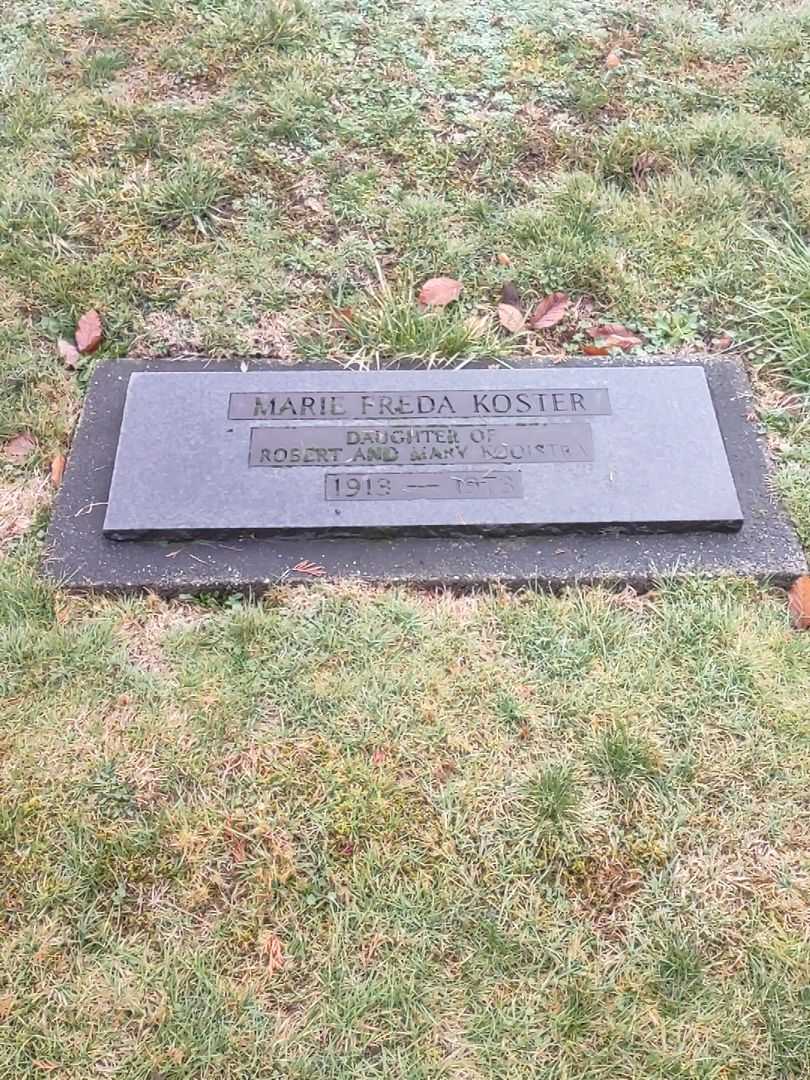 Marie Freda Kooistra Koster's grave. Photo 1