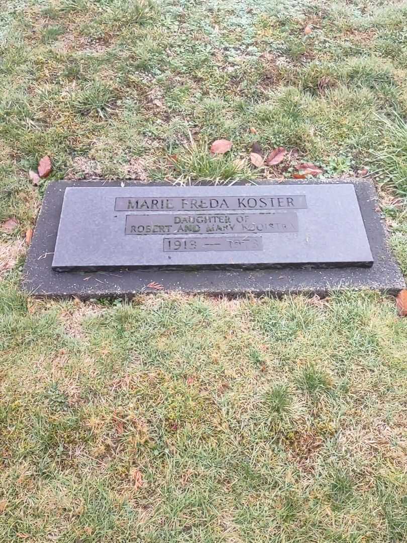 Marie Freda Kooistra Koster's grave. Photo 2